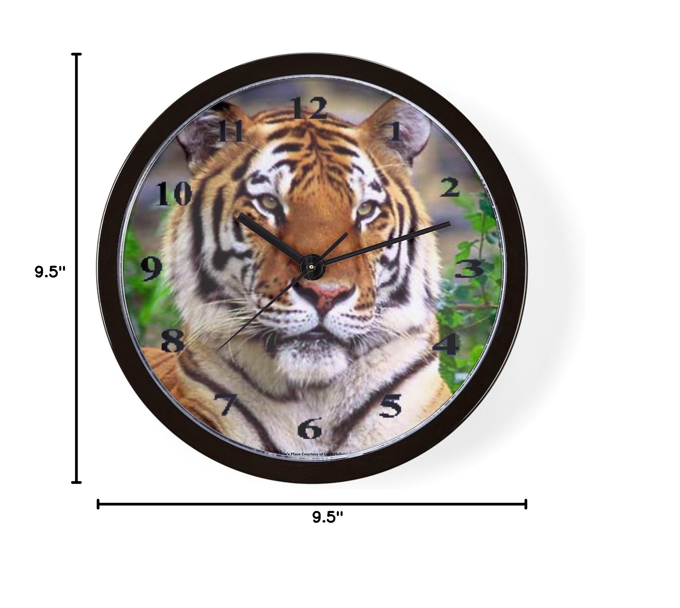 Siberian Tiger 10 Inch Wall Clock - Modern Home Decor for Living Room, Kitchen, Office | Perfect Gift for Animal Lovers & Home Decor Enthusiasts | Durable & Silent Non-Ticking Design