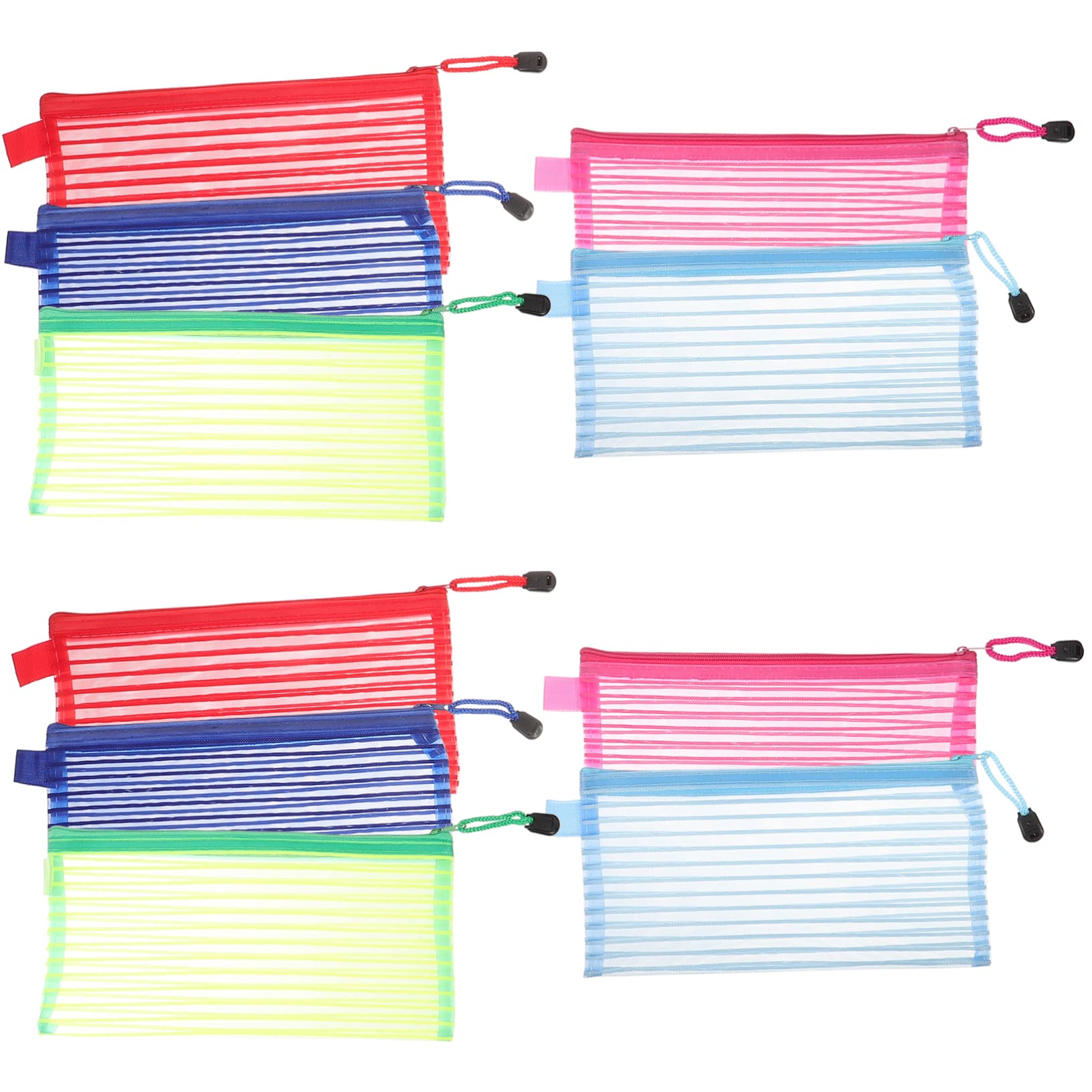 NUOBESTY 50 Pcs Mesh Document Pouch Organizer - Waterproof Bill Bags, High Capacity Pen Storage Envelopes for School, Office & Travel Supplies | Perfect for Students, Teachers & Professionals