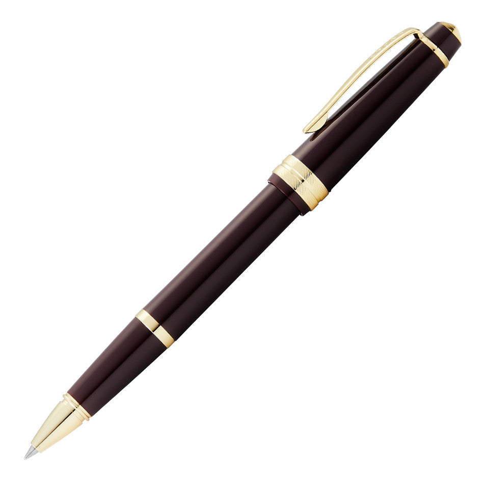 Cross Bailey Light Rollerball Pen - Burgundy Red with Gold Trim Premium Writing Instrument for Office, Journaling & Gift Giving