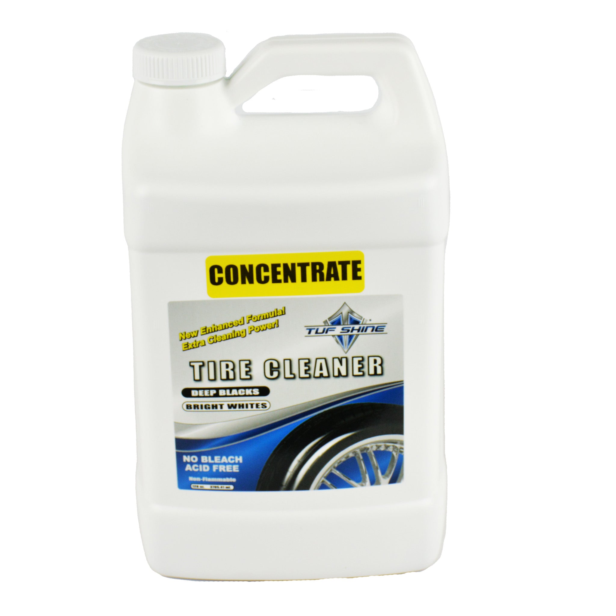 Tuf Shine Tire Cleaner Concentrate - Premium Tire Shine & Protectant for Cars, Trucks & Motorcycles | Restores Black Shine & Prevents Cracking | Ideal for Auto Detailing, Car Wash & Vehicle Maintenance