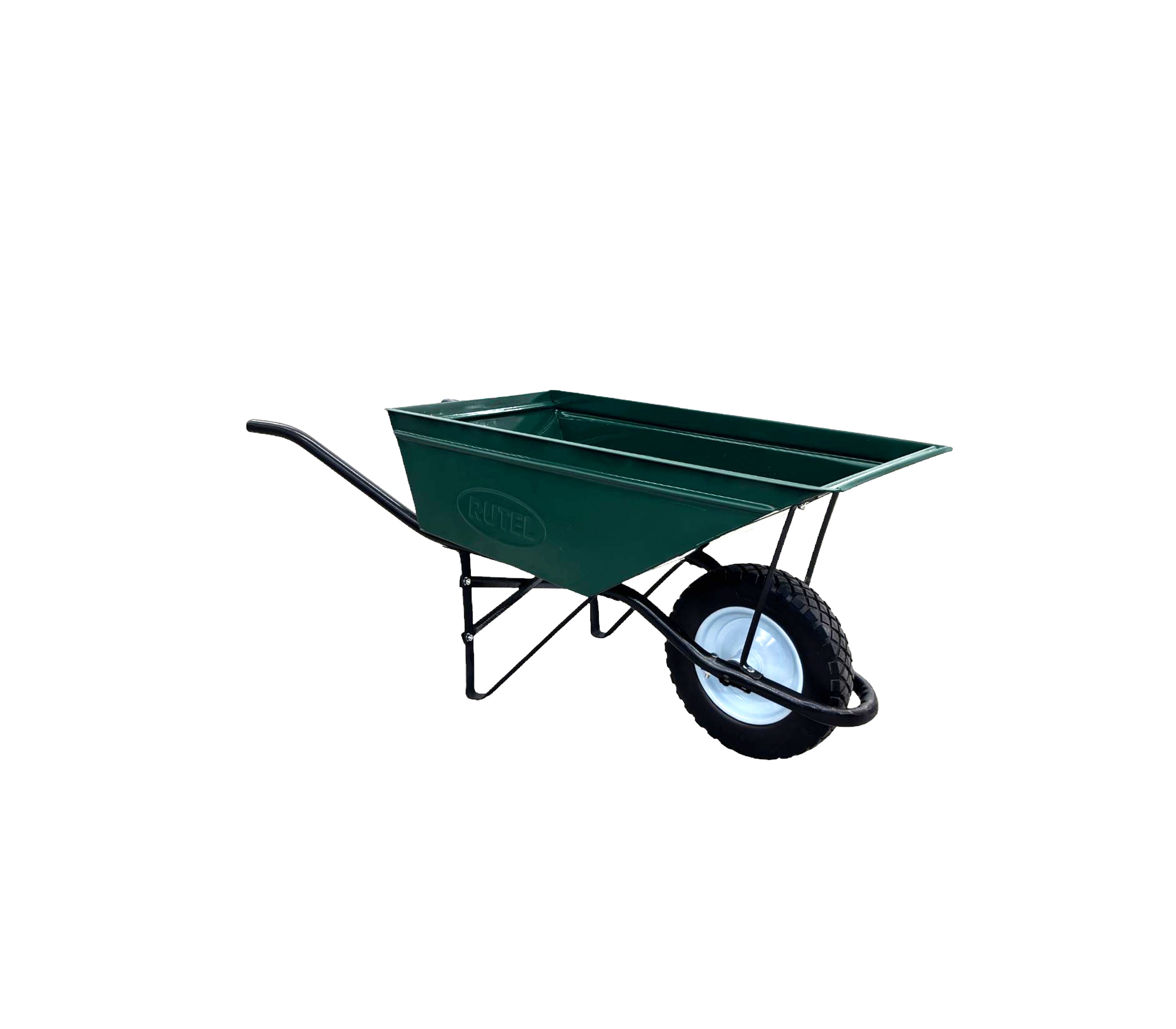 Heavy Duty 140L Green Semi-Pneumatic Construction Wheelbarrow - Ideal for Building Sites, Landscaping & DIY Projects