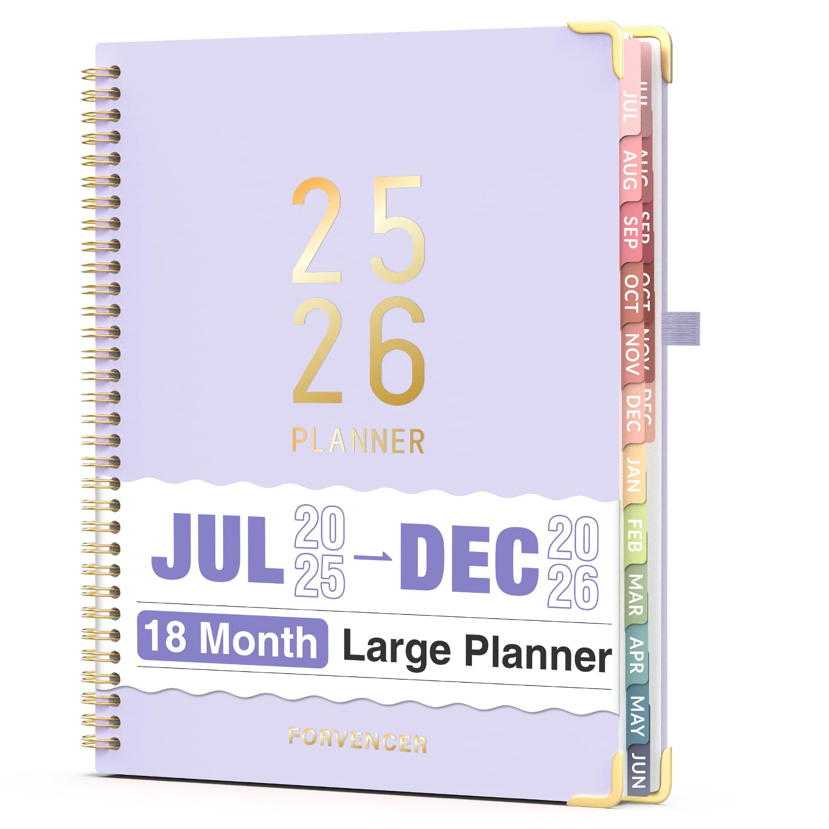 Forvencer 2025-2026 18-Month Academic Planner | July 2025 - December 2026 Weekly & Monthly Calendar | 8.5