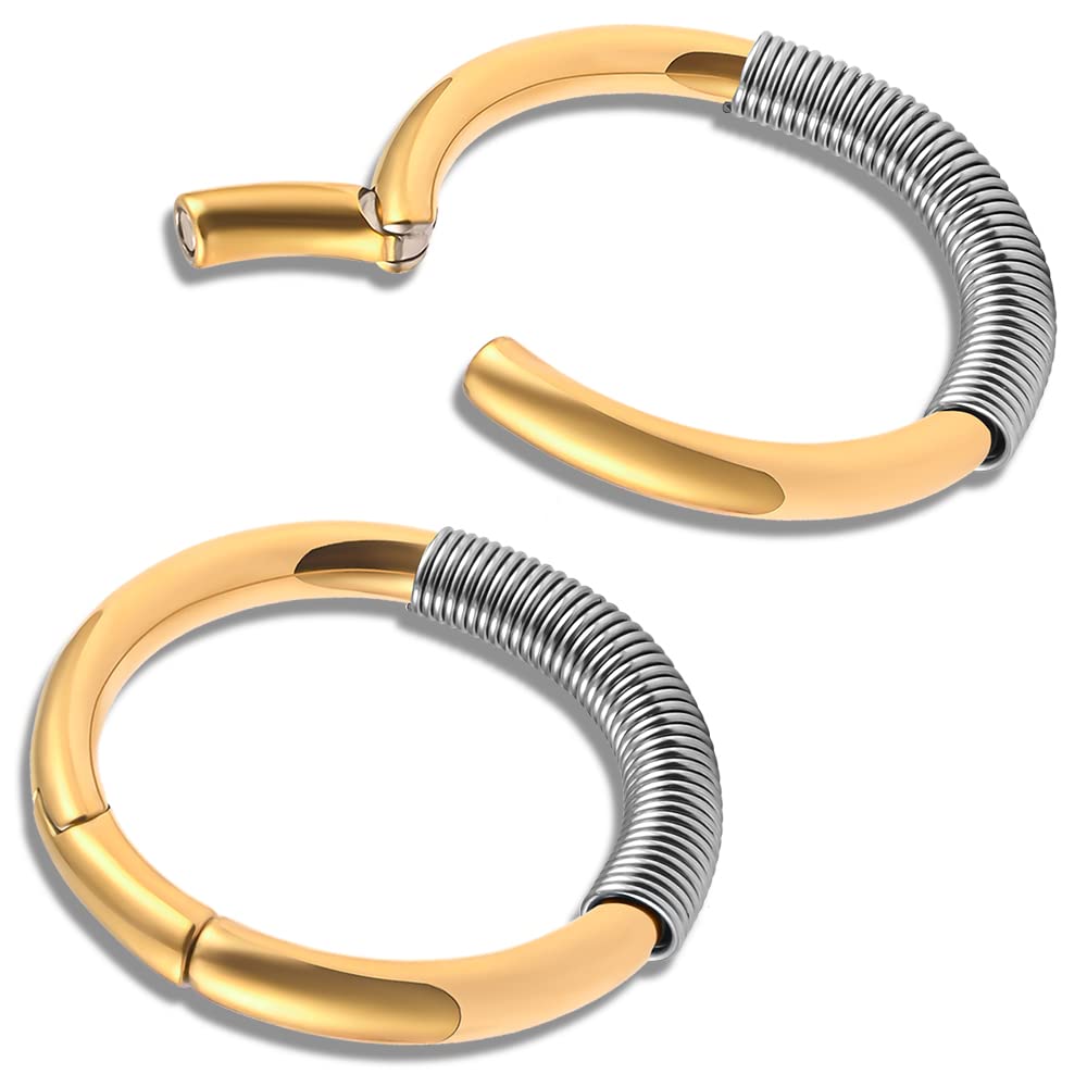 DOEARKO 2PCS Large Hoop Ear Weights - 316L Surgical Stainless Steel Ear Gauges & Plugs - Hypoallergenic Body Jewelry for Ear Stretching - Perfect for Everyday Wear, Parties, and Alternative Fashion Styles
