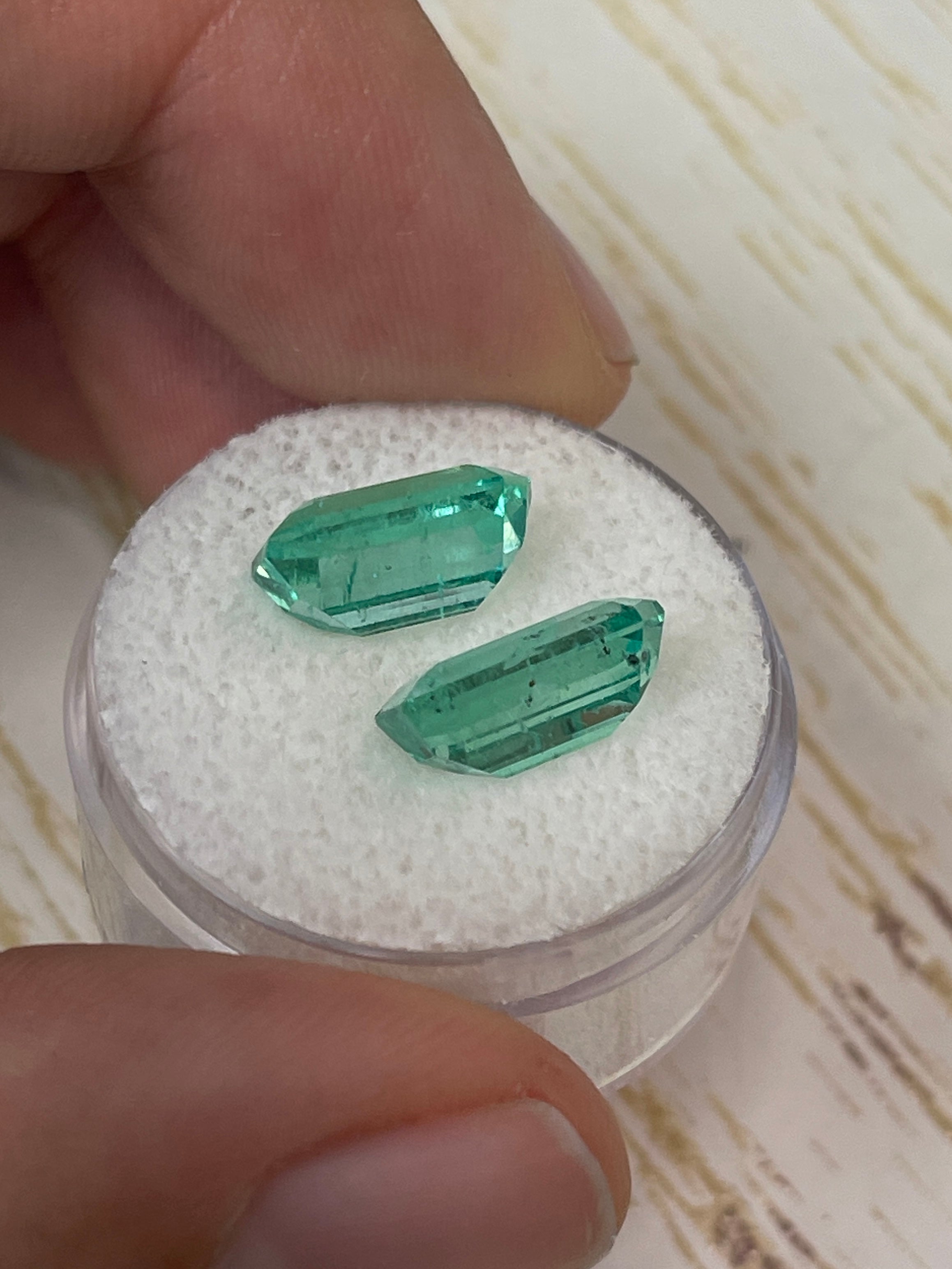 7.12tcw 11.5x8mm Matching Pair Loose Colombian Emeralds - Emerald Cut Gemstones for Jewelry Making, Engagement Rings & Luxury Gifts