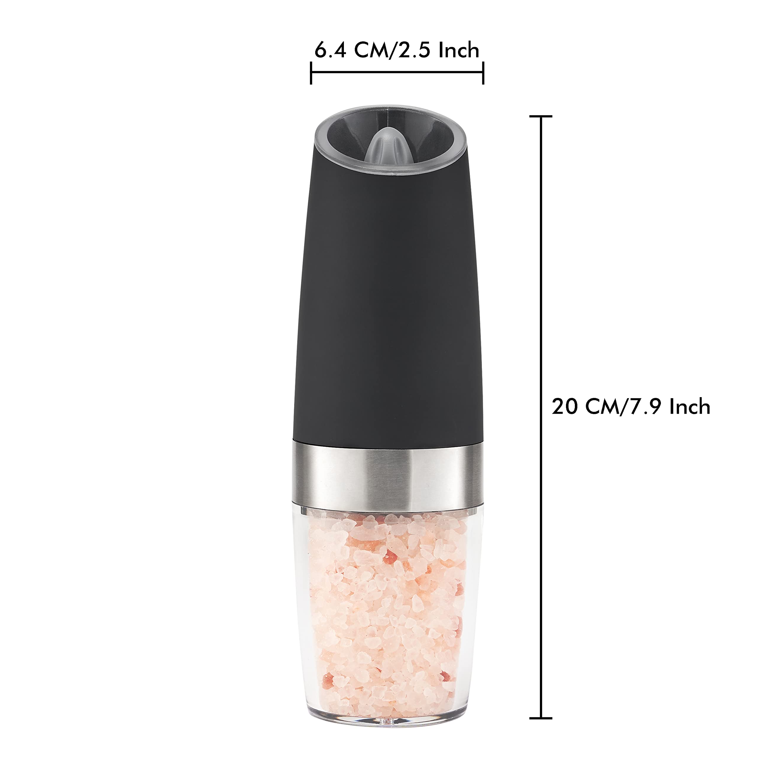 Electric Gravity Salt & Pepper Grinder - LED Light, Adjustable Coarseness | Perfect for Kitchen & Dining