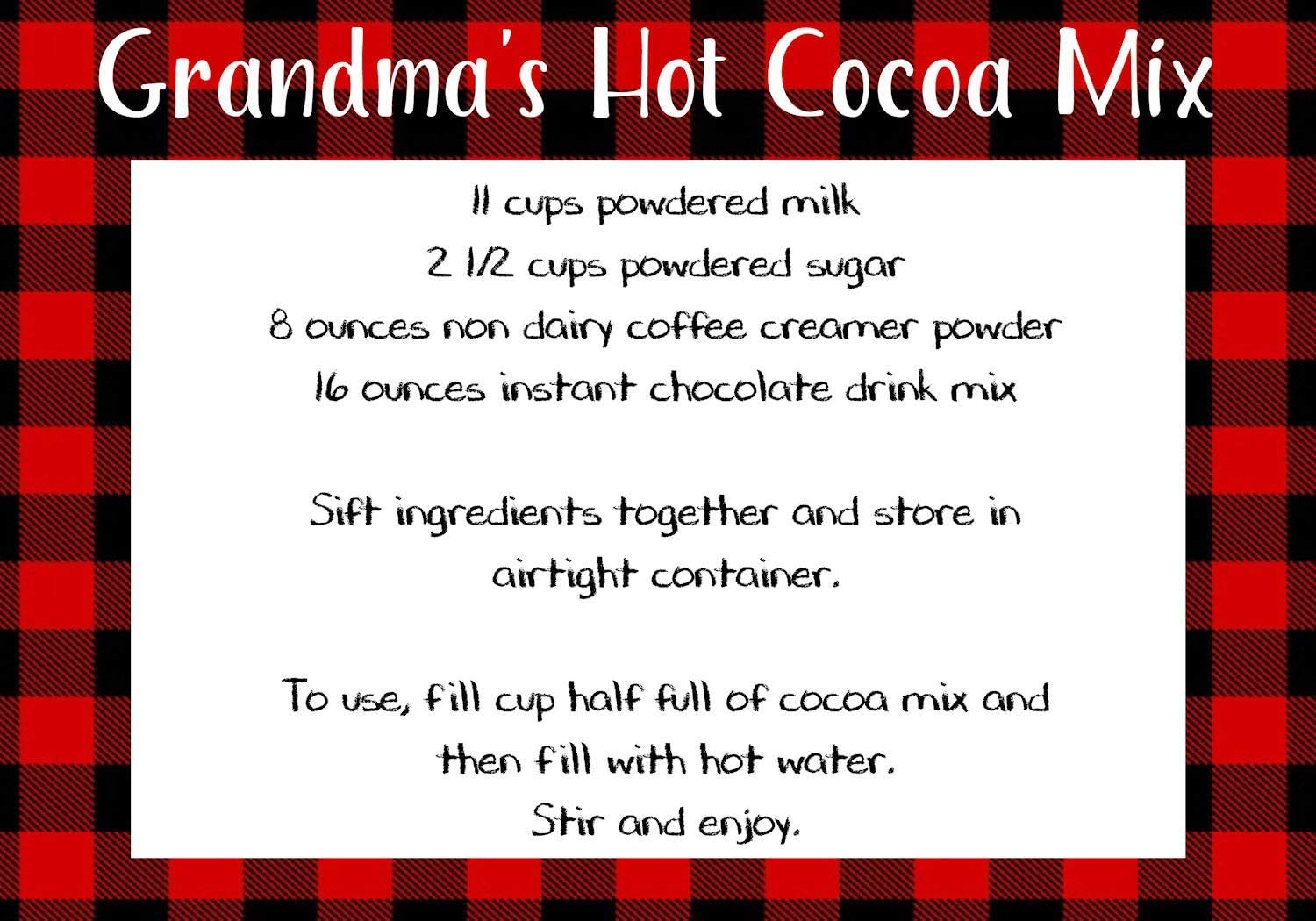 Farmhouse Style Disposable Coffee Cups 16 oz with Lids - Red Black Buffalo Plaid Cocoa Bar Kit for Christmas Parties, Hot Chocolate & Coffee - Includes Napkins, Stir Straws & Recipe - Perfect for Holiday Gatherings, Office Events & Cozy Winter Nights