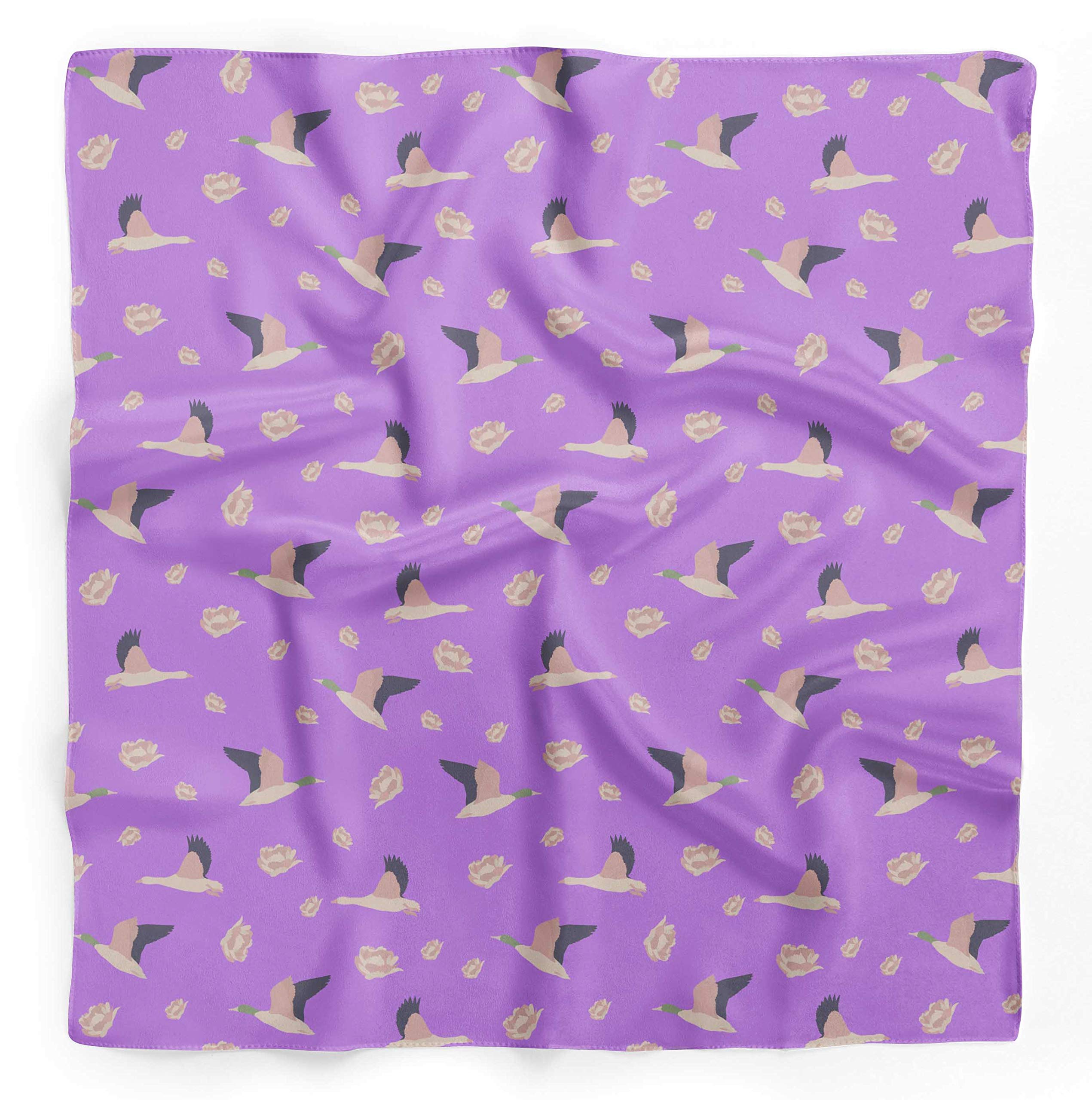 Bimba Printed Pure Silk Scarf - Women's Fashion Hair Neck Head Bandana Wrap (Perfect for Travel, Beach, Wedding & Everyday Style)