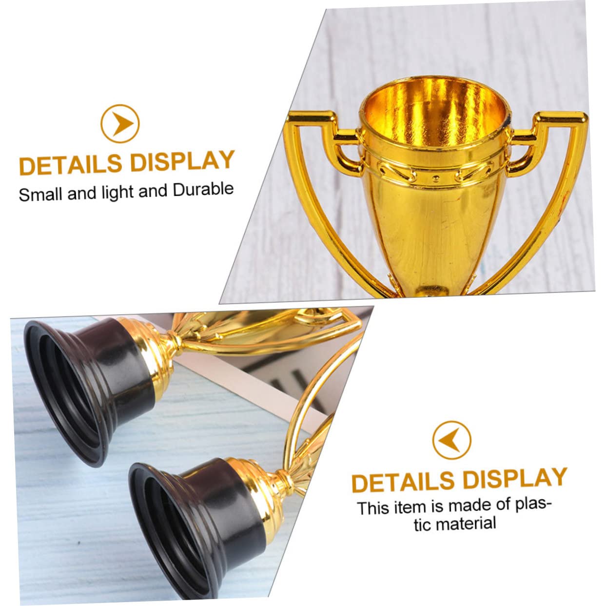 NULYLU 16pcs Small Plastic Trophies for Kids - Soccer & Piston Cup Reward Toys - Perfect for Birthday Parties, Classroom Prizes & Sports Awards