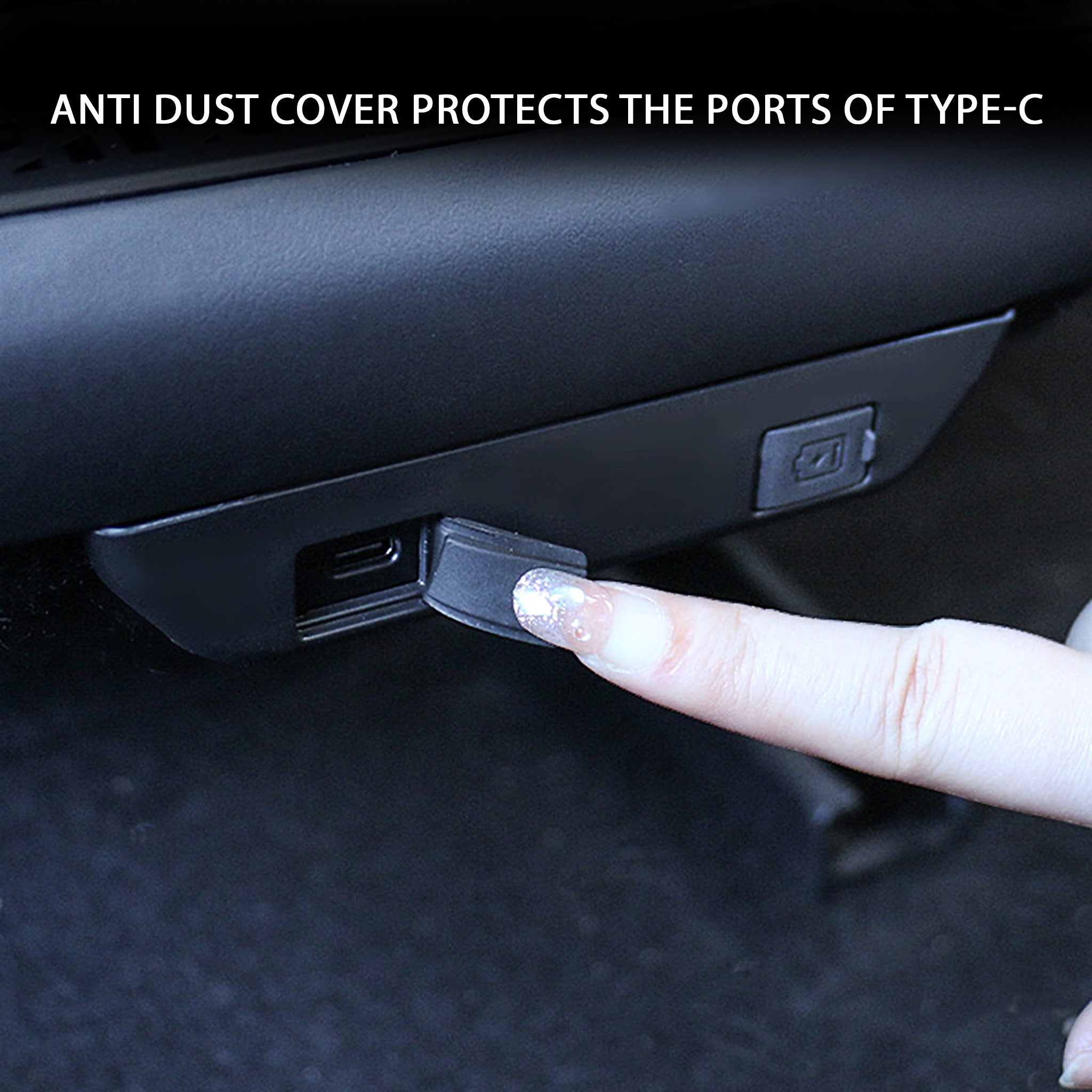 Dustproof USB Type C Port Cover for Tesla Model 3 Highland 2024+ - Protect Charging Port from Dirt & Debris - Perfect for Outdoor Parking & Road Trips