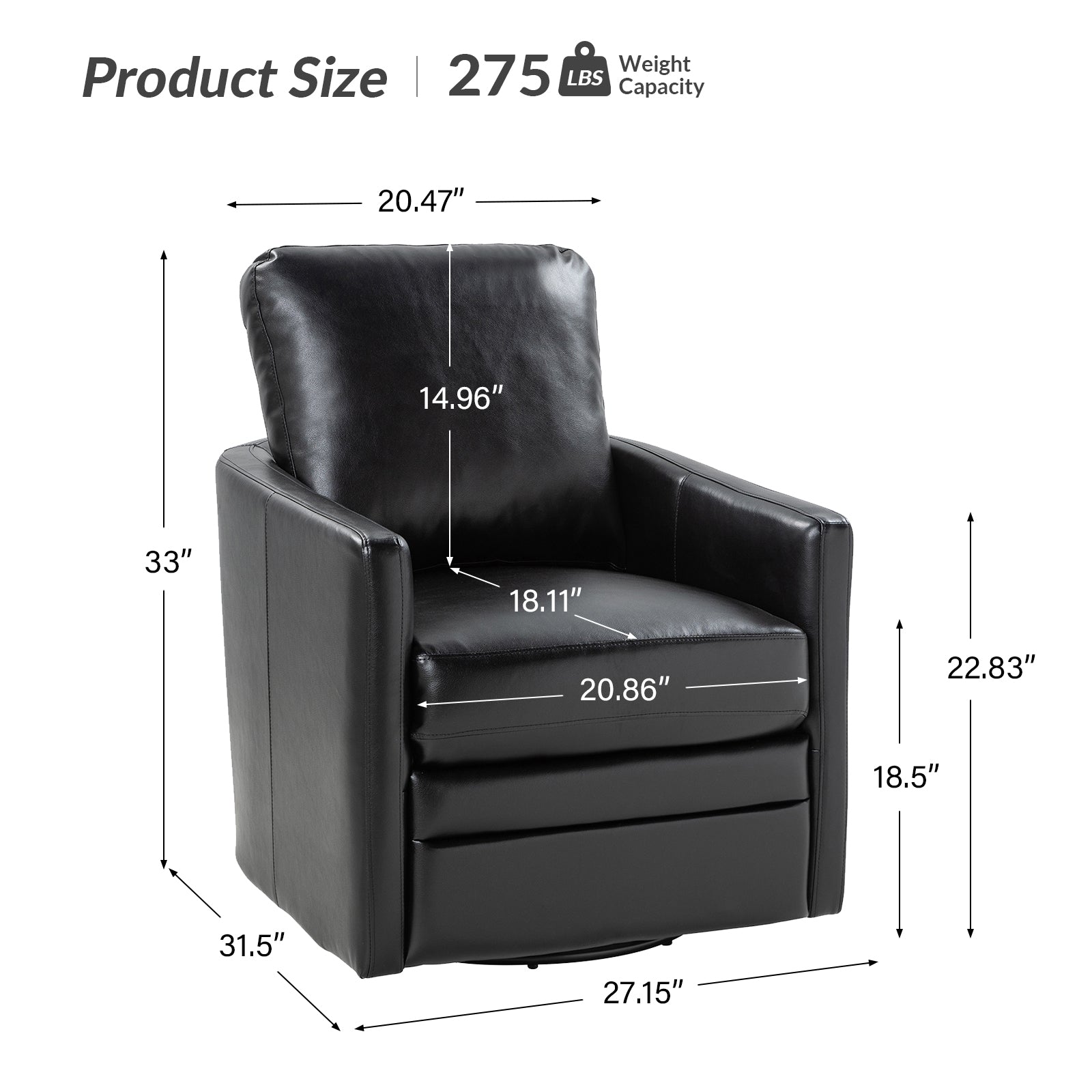 Aurora Swivel Chair - 360 Degree Rotating Modern Office Chair with Ergonomic Design for Home & Workspace Comfort