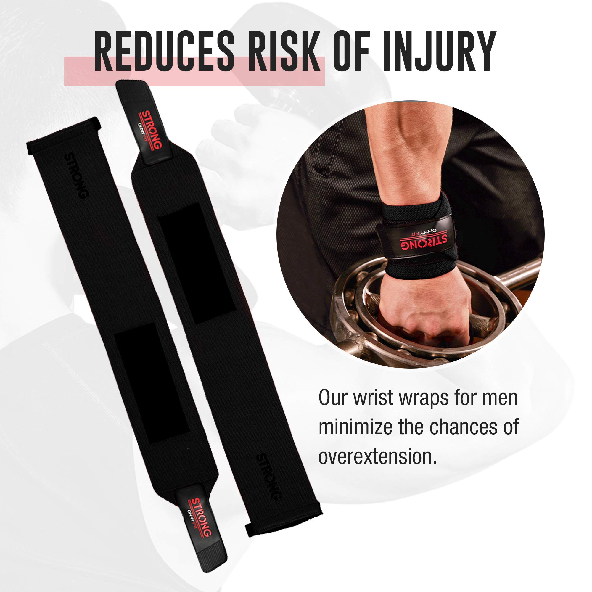 Premium STRONG Wrist Wraps for Weightlifting & CrossFit - Heavy Duty Gym Wrist Support for Men & Women - Ideal for Powerlifting, Bodybuilding & Fitness Training