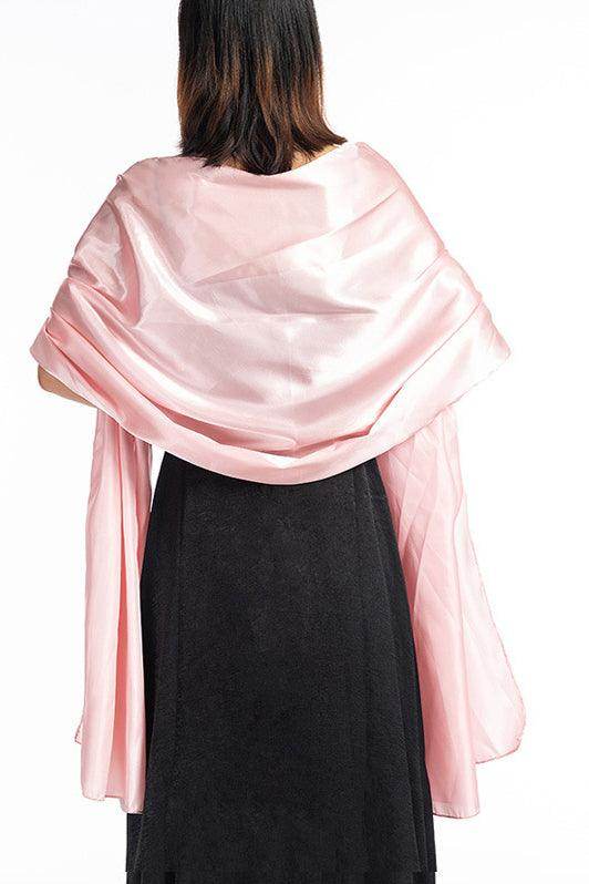Elegant Elastic Satin Shawl Wrap - Soft Stretchy Fashion Scarf for Women - Perfect for Weddings, Parties & Evening Events