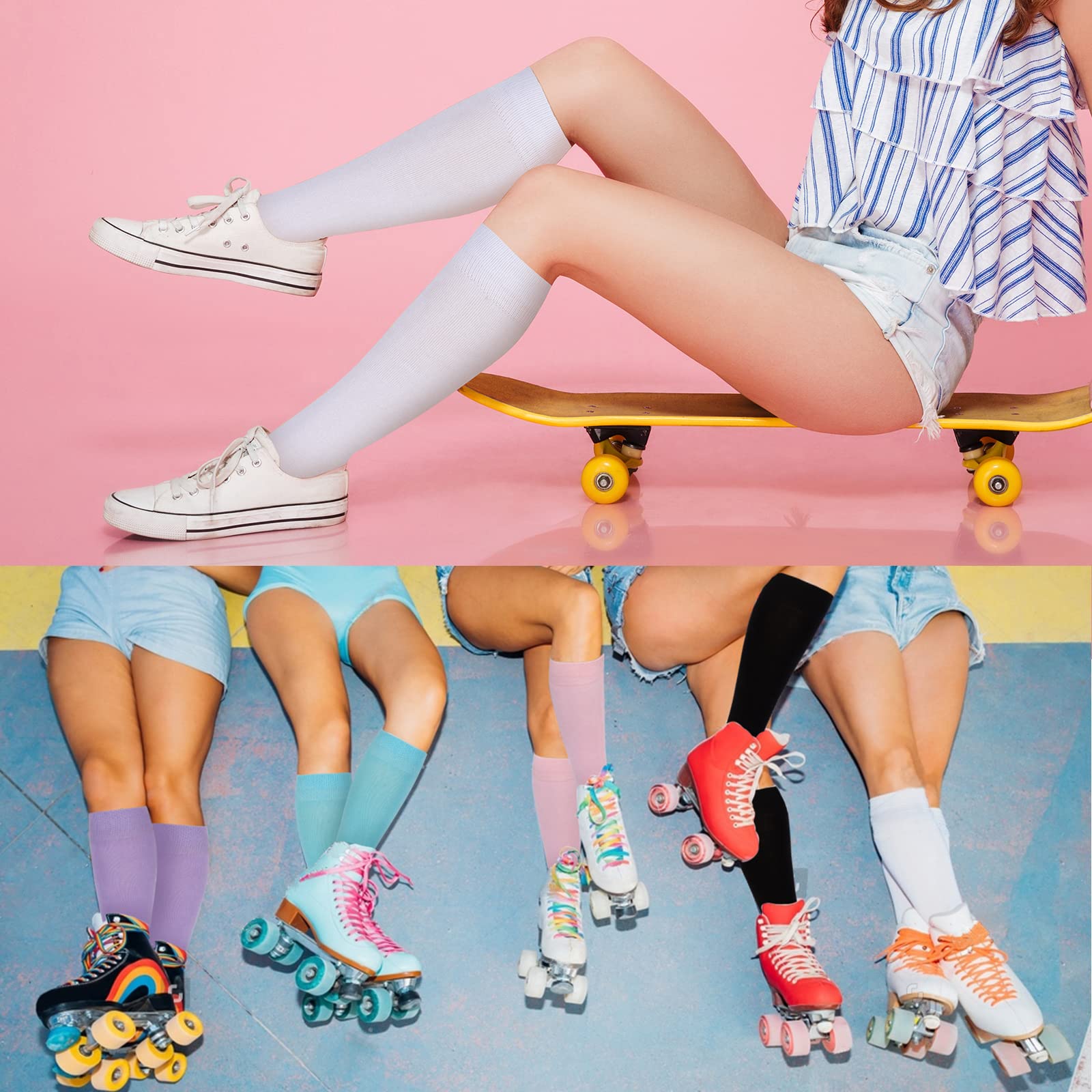 4 Pair Bamboo Knee High Socks - Thin, Breathable & Lightweight Dress Socks for Women - Perfect for Work, Casual Wear & Everyday Comfort