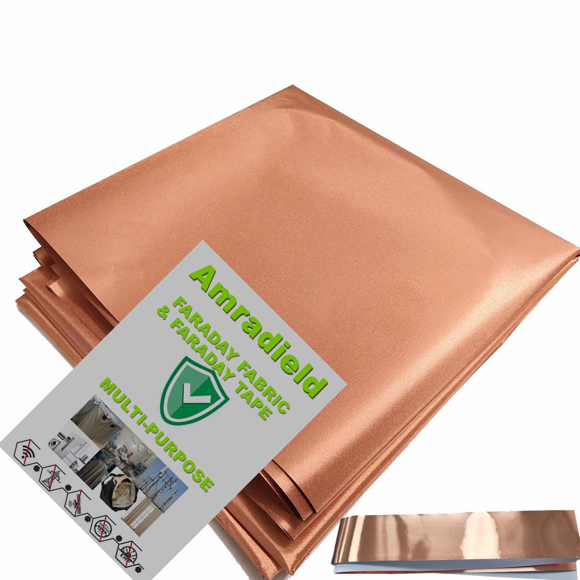 EMI RF Shielding Faraday Fabric - 10m Pure Copper Conductive Cloth for High & Low Frequency Protection | EMF Radiation Blocking for Electronics, Smart Meters & Privacy Security
