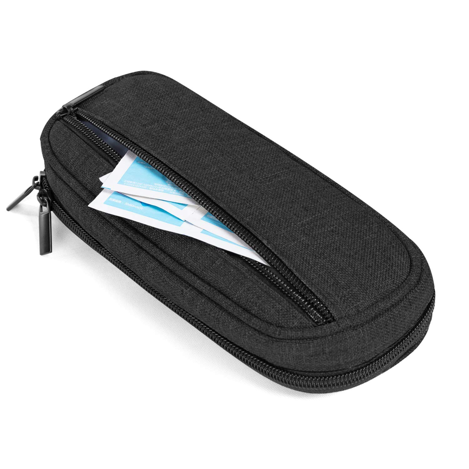 LUXJA Insulin Travel Case - Diabetic Supply Organizer for Pens, Needles & Glucose Meter - Portable Black Medical Bag for Diabetes Management (Ideal for Travel, Work & Daily Use)