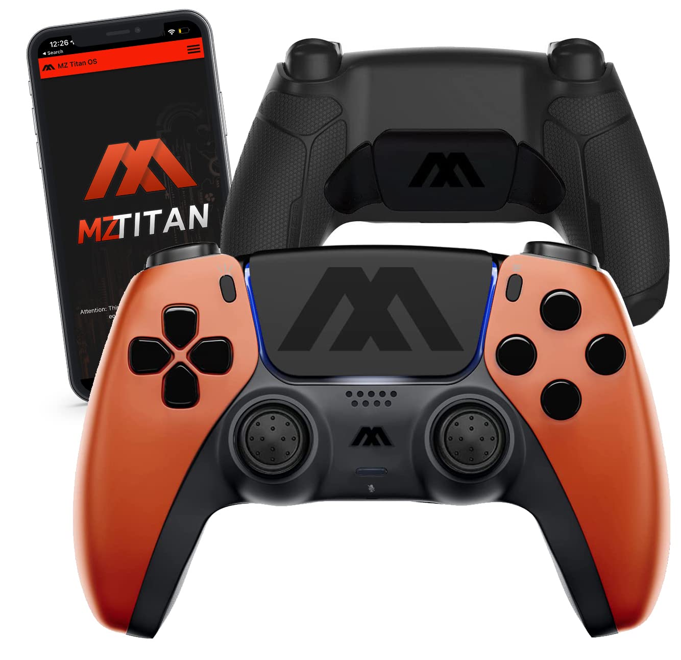MODDEDZONE Extreme Modded Controller for PS5 & PC - Anti Recoil, Remappable Paddles, Interchangeable Thumbsticks, Hair Triggers, Tactical Buttons | Wireless Gaming Controller with Mobile APP Control (Soft Orange) | Perfect for FPS, Battle Royale & Competitive Gaming