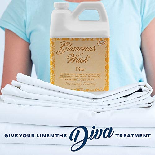 Tyler Candle Glamorous Wash Diva 64 oz (Half Gallon) Laundry Detergent with Scented Sachet Pouch - Fresh Scent for Clothes, Linens & Towels