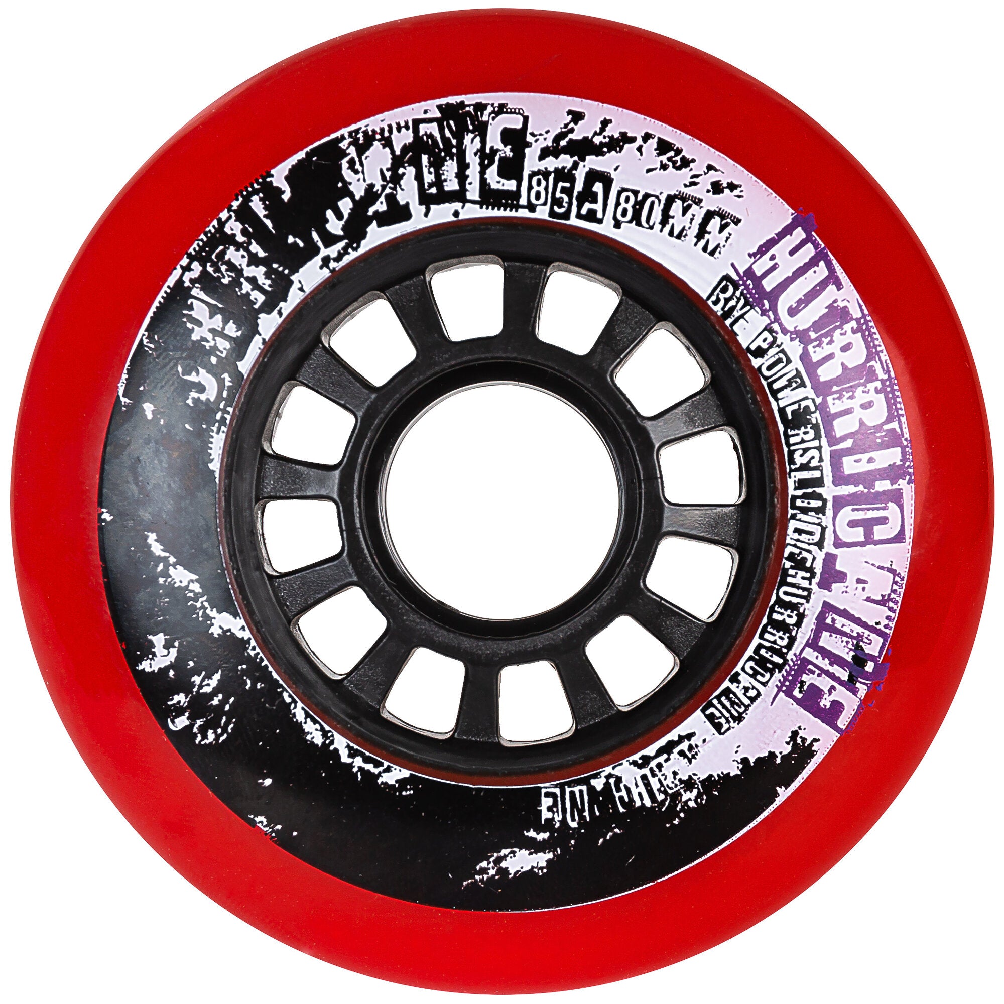 Hurricane 80/85A Red Skateboard Wheels - 4 Pack Set for Street Skating & Park Riding - High Performance Urethane Wheels for Smooth Ride & Better Control