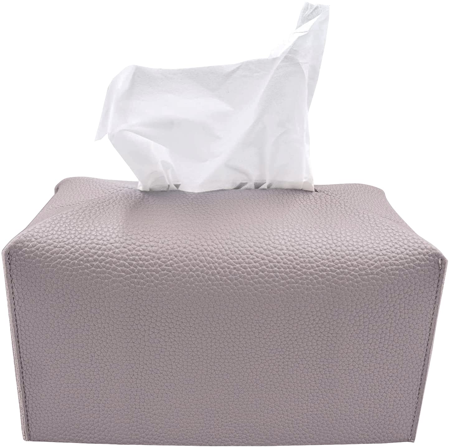 Carrotez Modern PU Leather Tissue Box Cover - Decorative Rectangular Tissue Box Holder for Bathroom, Vanity, Office Desk & Nightstand (9.5