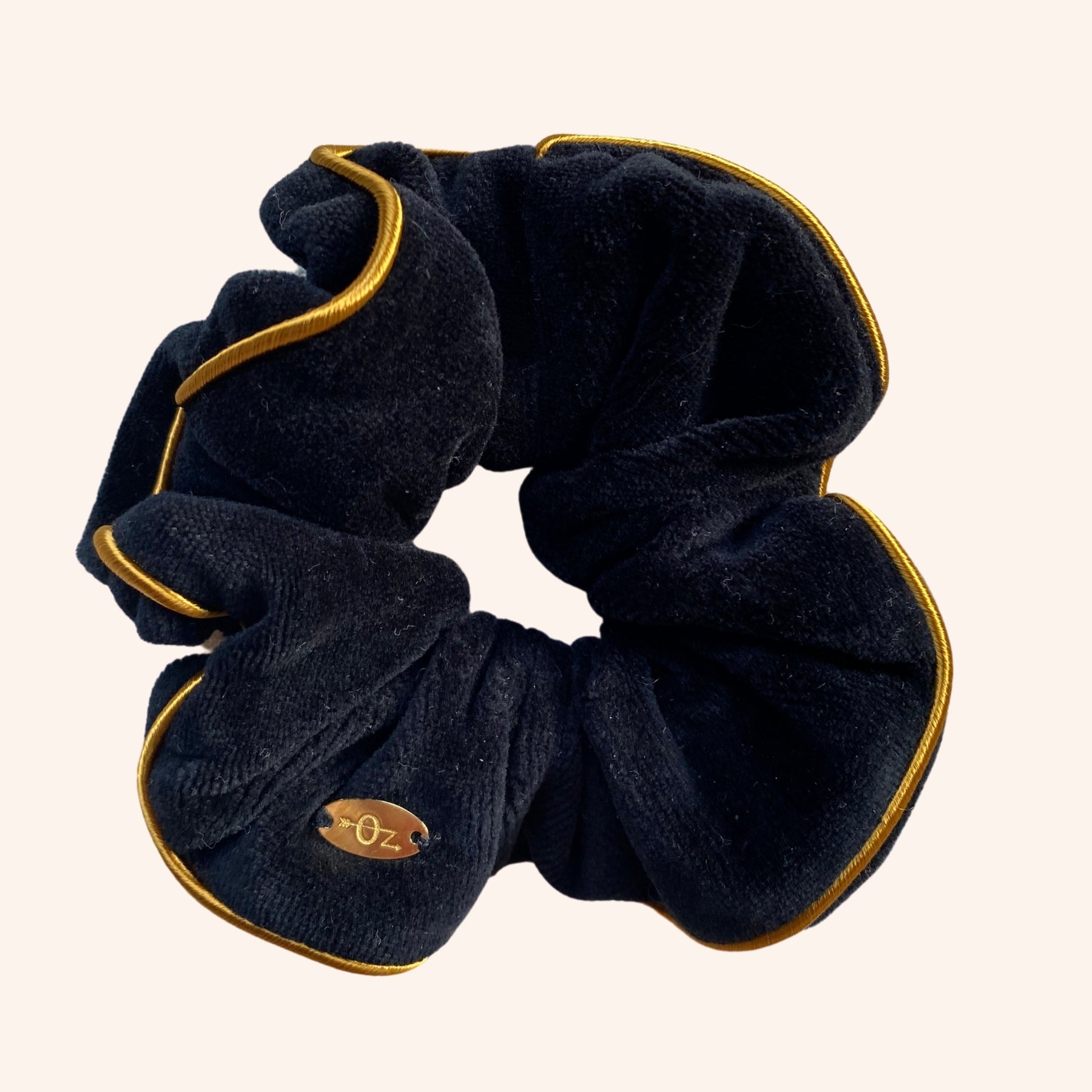 Organic Velvet Chouchou Calypso Hair Scarf - Black | Stylish Head Wrap for Women, Perfect for Beach, Yoga & Everyday Fashion Accessory