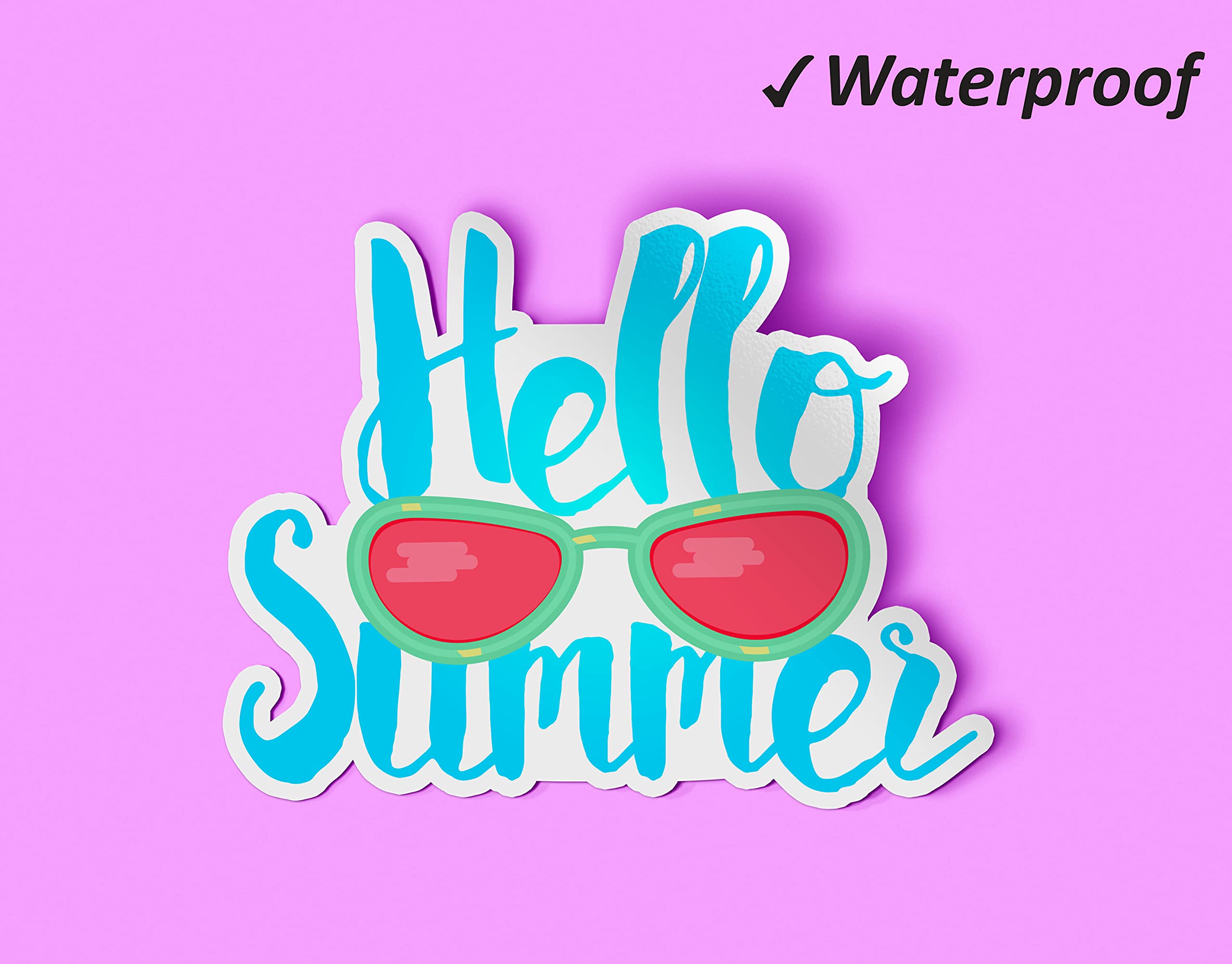 Summer Stickers Bundle - Surfing, Journal, Laptop & Planner Stickers | Waterproof, Oilproof & Fade Resistant Vinyl Decals for Scrapbooking, Bullet Journals, Laptops & Water Bottles | Perfect for Summer Vacation Planning & Beach Themed Crafts