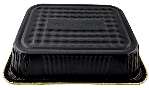 Premium Black & Gold Aluminum Steam Table Pans - Heavy Duty Full Size Deep Hotel Pans (50 Pack) - Ideal for Catering, Buffets, Restaurants & Food Service