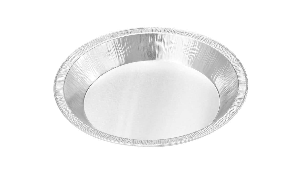 KitchenDance 9 Inch Heavy Duty Aluminum Pie Pans - Oven & Freezer Safe Disposable Pie Tins for Baking, Cooking & Food Storage - Restaurant & Bakery Supplies - Reusable & Recyclable Aluminum Foil Pans (100 Pack, Silver) - Perfect for Pies, Quiches, Casseroles & Meal Prep