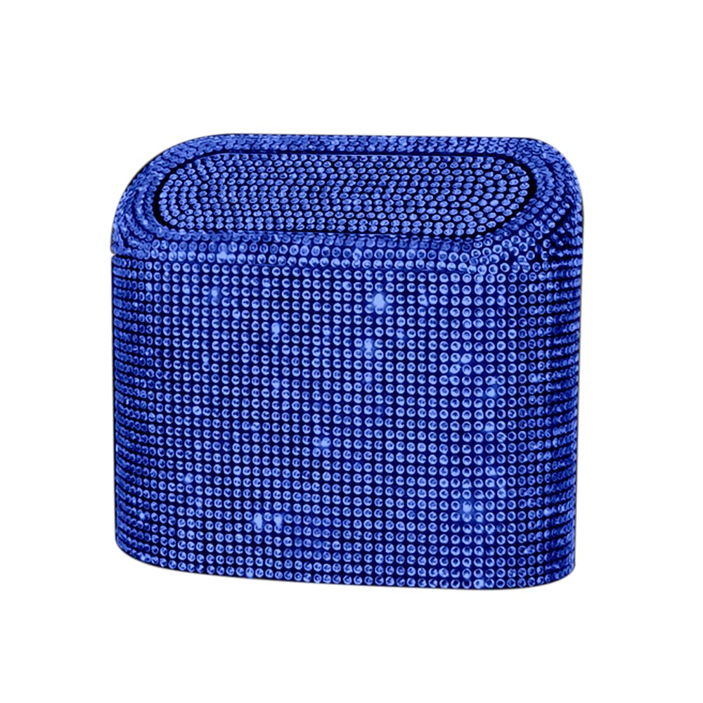 Sparkly Rhinestone Hanging Car Trash Can with Lid - Bling Vehicle Garbage Bin for Car, Office & Home - Blue Car Accessories for Organization & Cleanliness (Perfect for Road Trips, Commuting & Daily Use)