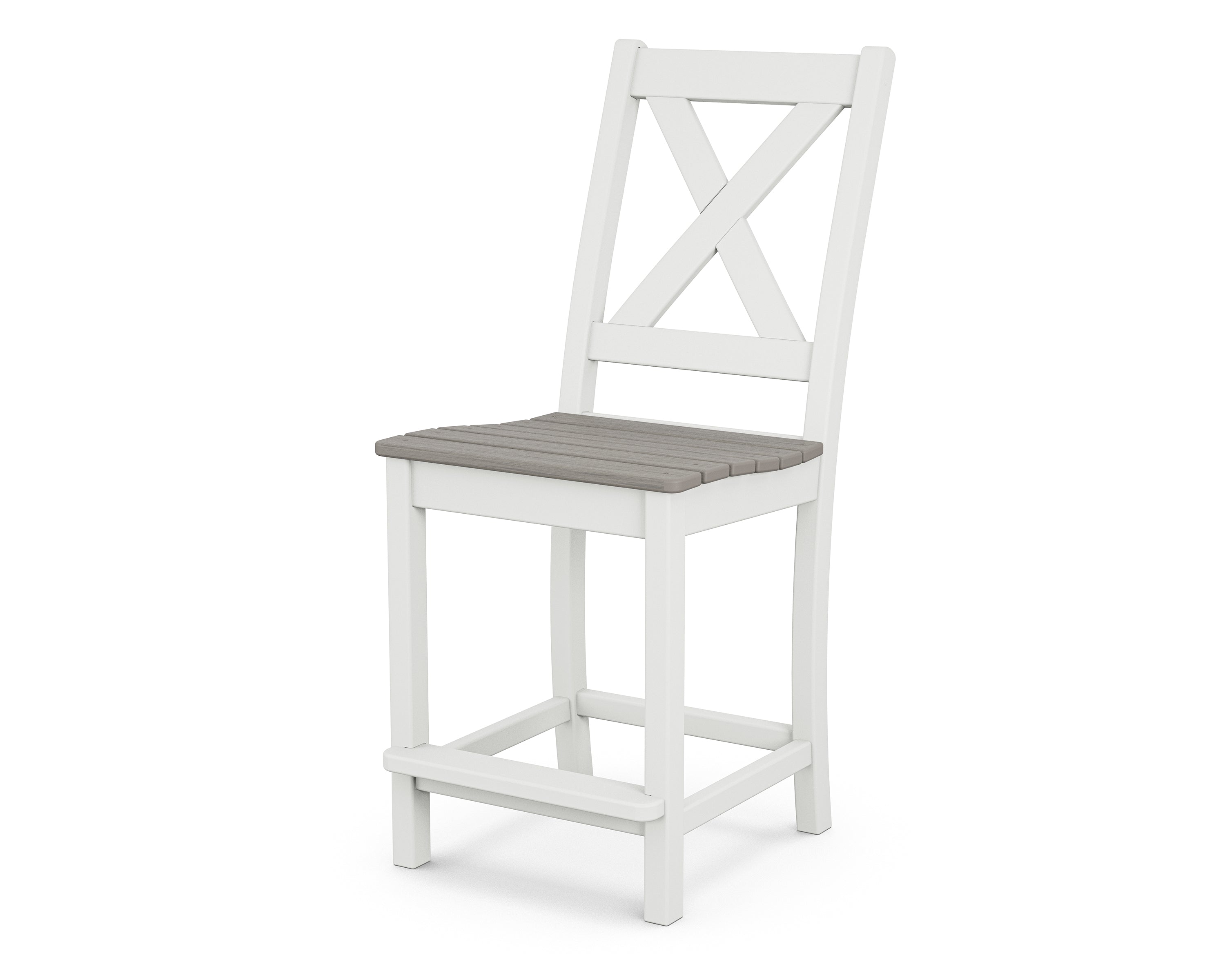 POLYWOOD Braxton Counter Height Bar Stool - Outdoor & Indoor Durable Plastic Adirondack Chair for Patio, Deck, Poolside, and Kitchen Counter Use