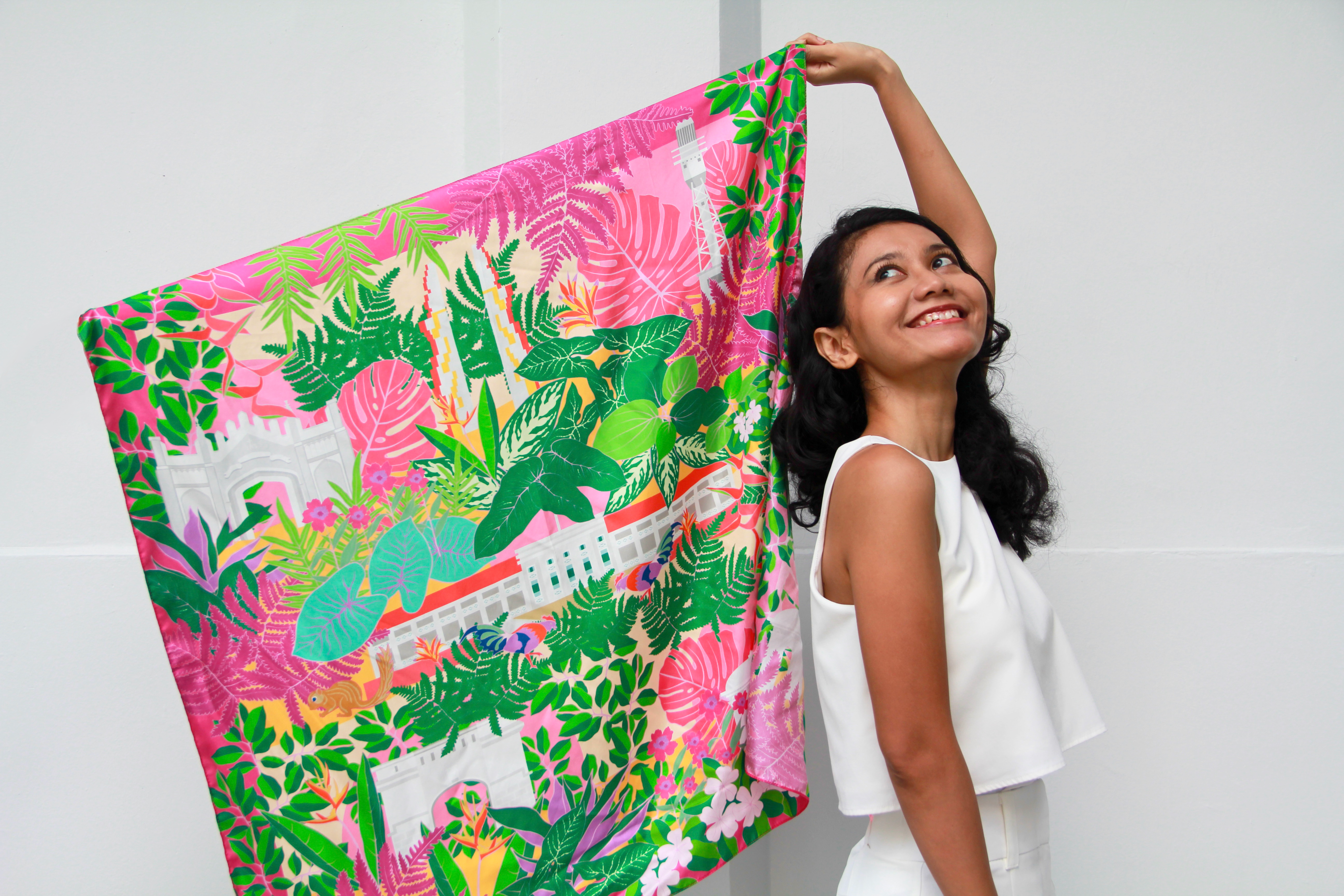 Fort Canning Hill Silk Scarf - Luxury Women's Fashion Accessory for Travel, Office & Special Occasions