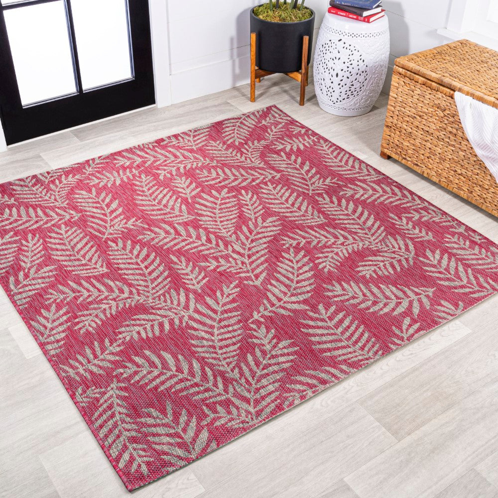 Nevis Palm Frond Indoor Outdoor Area Rug - Natural Fiber Floor Mat for Living Room, Bedroom, Patio & Beach House Decor