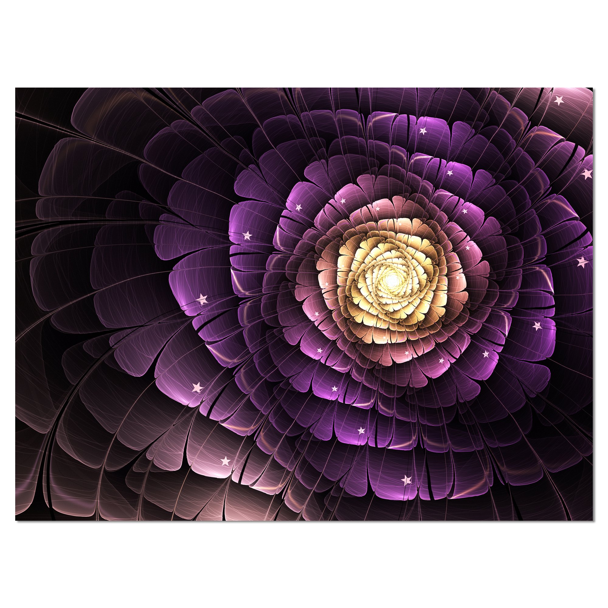 Fractal Flower Light Purple Digital Art Print - Modern Canvas Wall Decor for Living Room, Bedroom & Office - Unique Home & Office Decoration