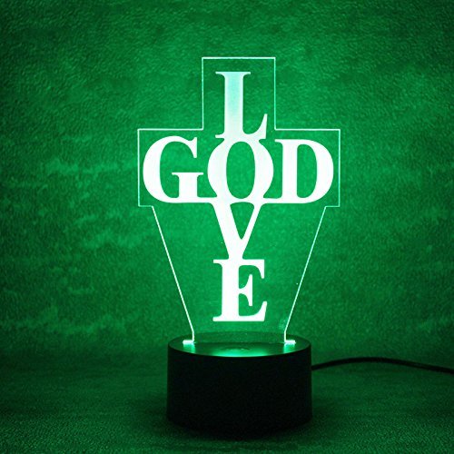 3D Jesus Cross Night Light - 7 Color Changing LED Table Lamp with Optical Illusion Effect | Perfect for Christmas Decor, Kids Room, Birthday Gifts & Home Prayer Space