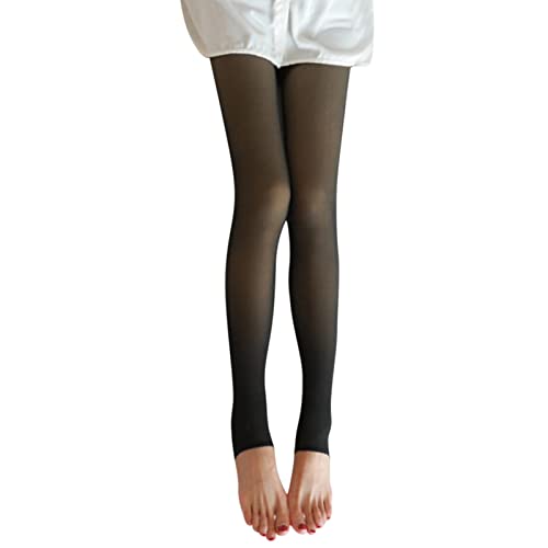 Women's Winter Thermal Fleece Pantyhose - Warm Opaque Tights with Translucent Design in Red | Perfect for Cold Weather, Outdoor Activities & Layering Under Dresses