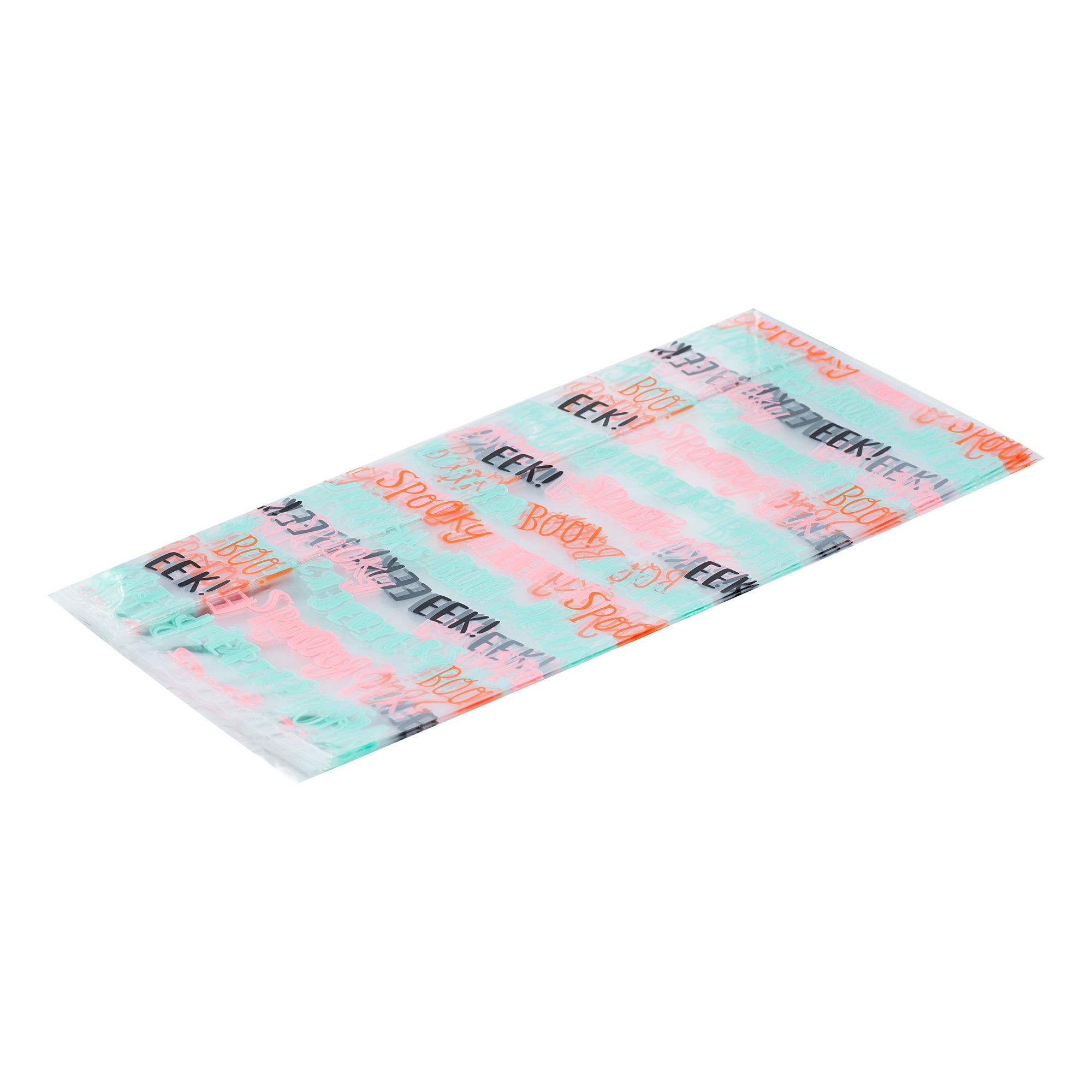 Halloween Plastic Candy Bags with Words - 4 x 2 x 9.5 Inch Gusseted Treat Bags (4000 Count Bulk Box) - Perfect for Trick-or-Treat, Party Favors & Candy Packaging