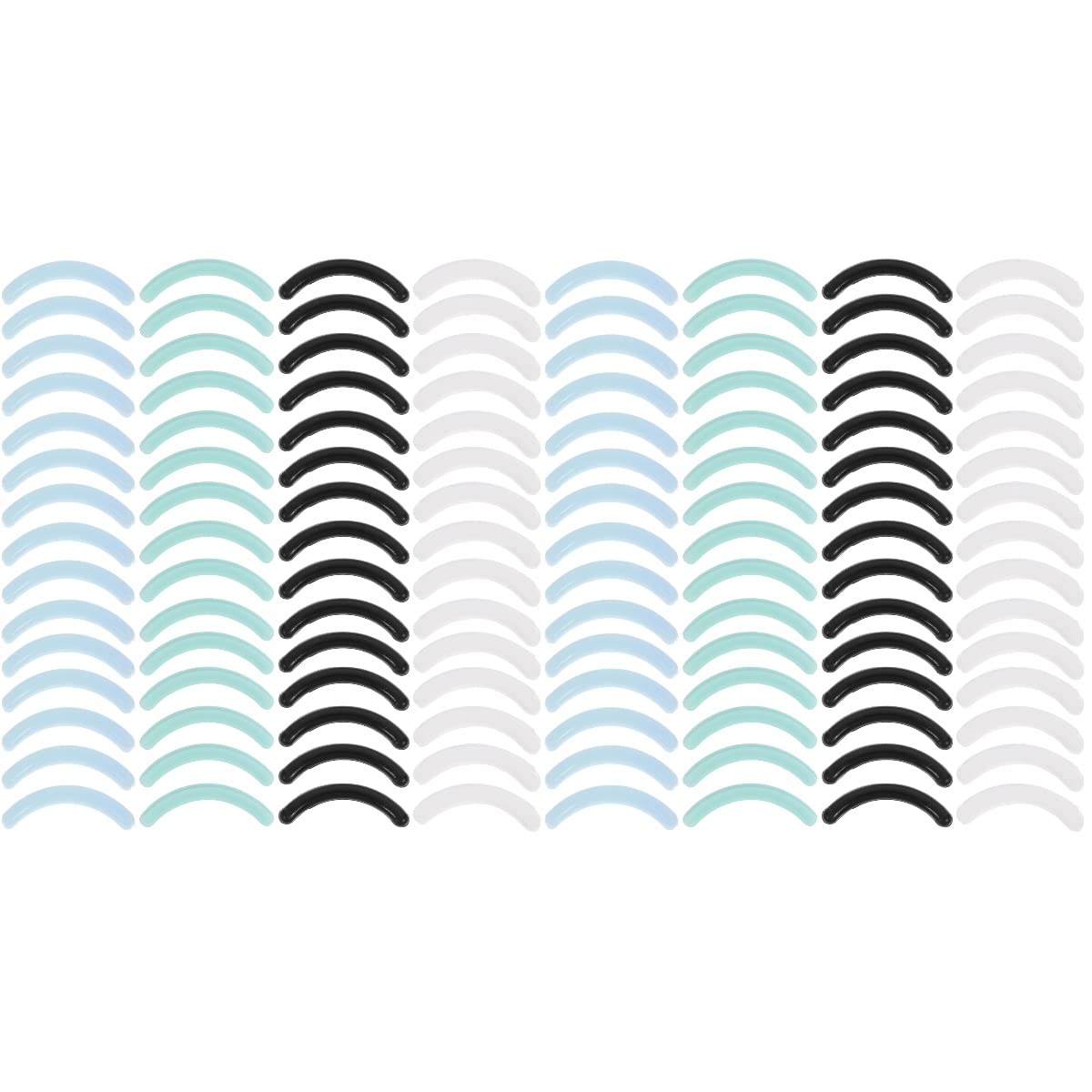 FRCOLOR 2 Sets of 80pcs Eyelash Curler Refill Pads - Silicone Replacement Strips for Lash Curling Tools | Perfect for Home, Salon & Travel Makeup Kits
