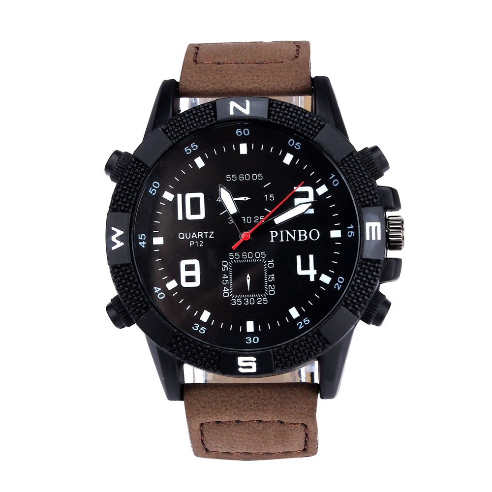 Military Sport Watch for Men - Large Dial Luxury Quartz Watch with Canvas Strap - Gold Wrist Watch Set - Perfect for Outdoor Activities, Fitness & Casual Wear
