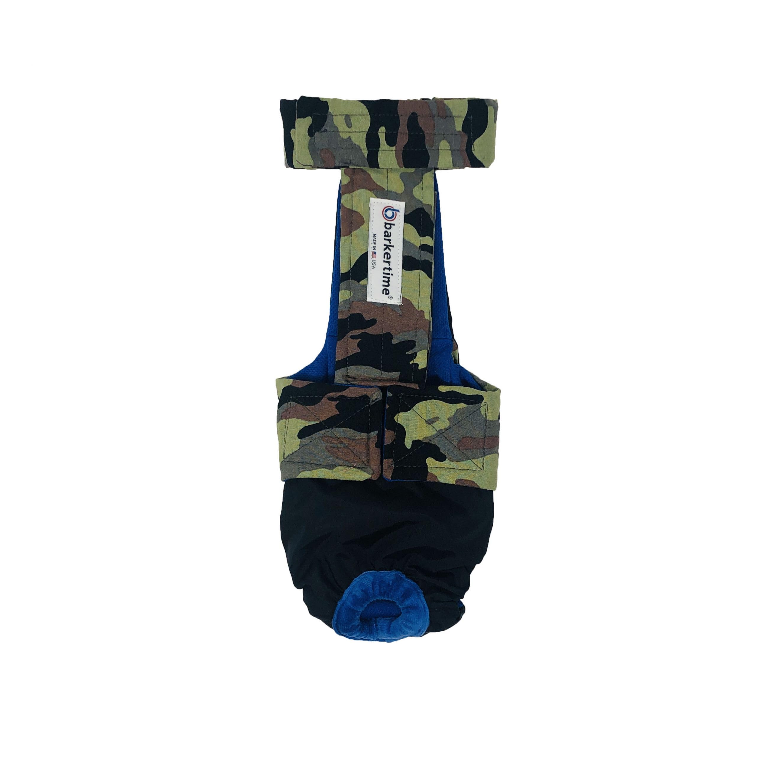 Camo on Black Dog Diaper Overall XXL with Tail Hole - Waterproof Pet Diaper for Incontinence - Made in USA - Perfect for House Training, Travel & Elderly Dogs
