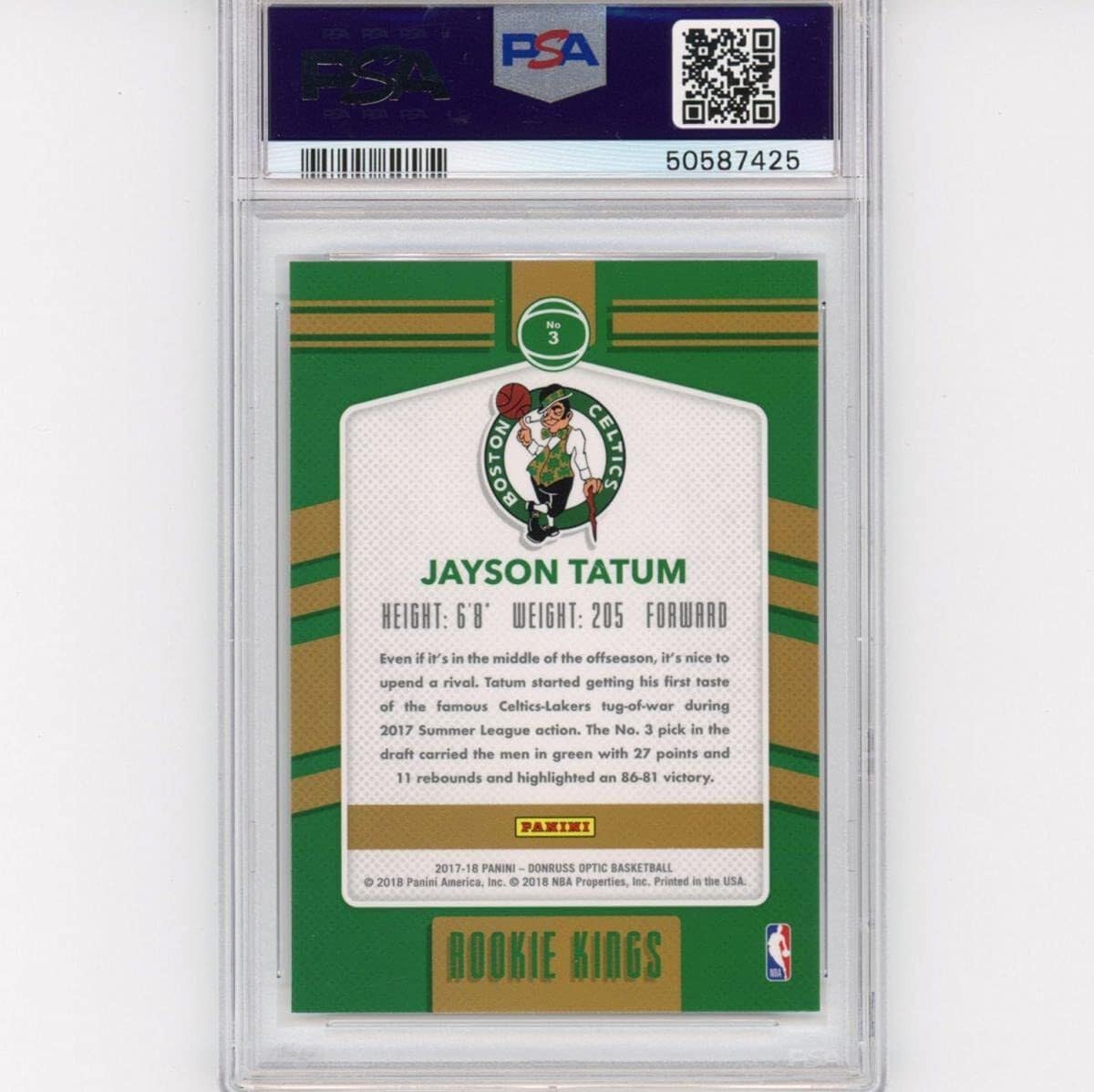 2017-18 Panini Donruss Optic Jayson Tatum #3 Rookie Kings RC Basketball Card PSA 10 Gem Mint - Rare Collectible for NBA Fans & Sports Memorabilia Enthusiasts - Perfect for Display, Investment, and Basketball Card Collections