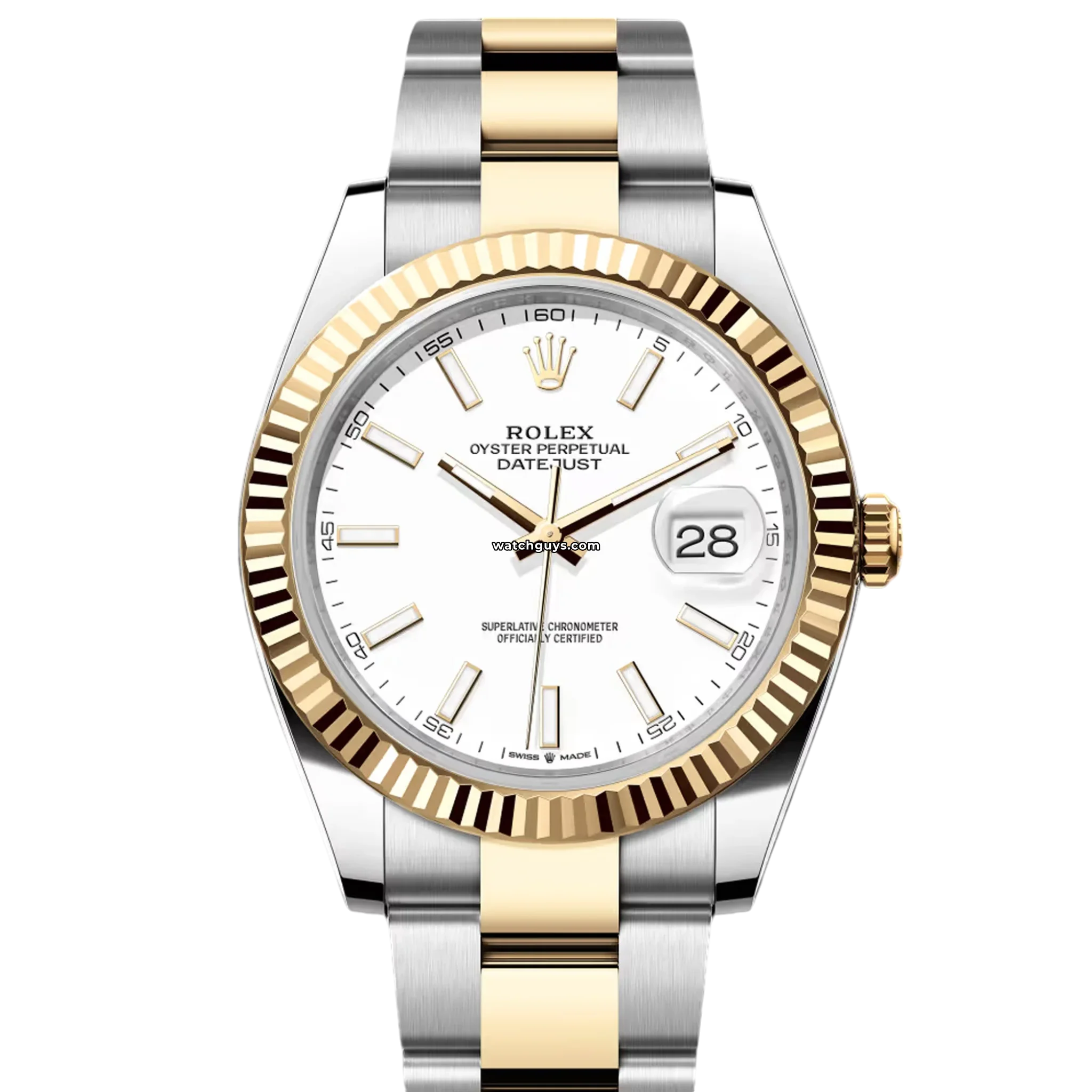 Rolex Datejust 126333 Stainless Steel & Gold Men's Watch with White Dial & Oyster Bracelet - Perfect for Business, Formal Events & Luxury Gifts