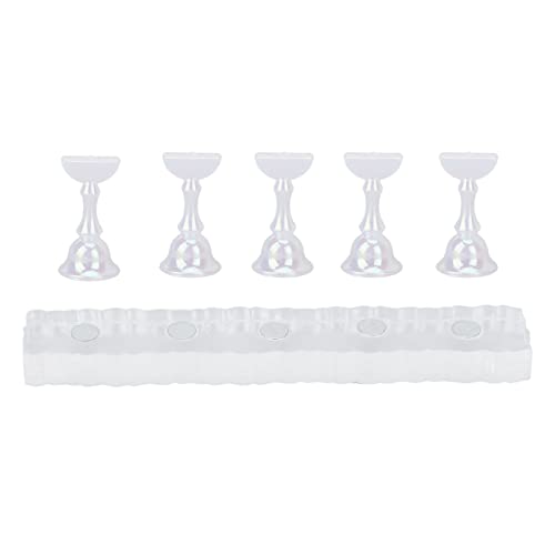 Acrylic Nail Art Holder with Magnetic Base - Professional Nail Display Stand for Fingernail Exercise & Training - Perfect for Home Salon & DIY Nail Art Practice (Great for Beginners & Professionals)