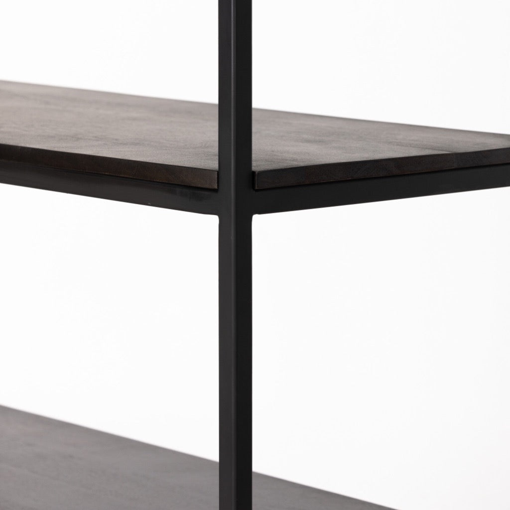 Kelby Bookcase - Modern Metal Bookshelf with Adjustable Shelves for Home & Office Storage | Gunmetal Finish | Perfect for Living Room, Bedroom, or Study Organization