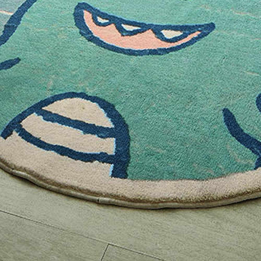 Soft Plush Non-Slip Round Carpet for Living Room, Kids Bedroom & Nursery - Thickened Sun Design Brown Rug (120cm Diameter) | Perfect for Play Areas, Cozy Home Decor & Floor Protection