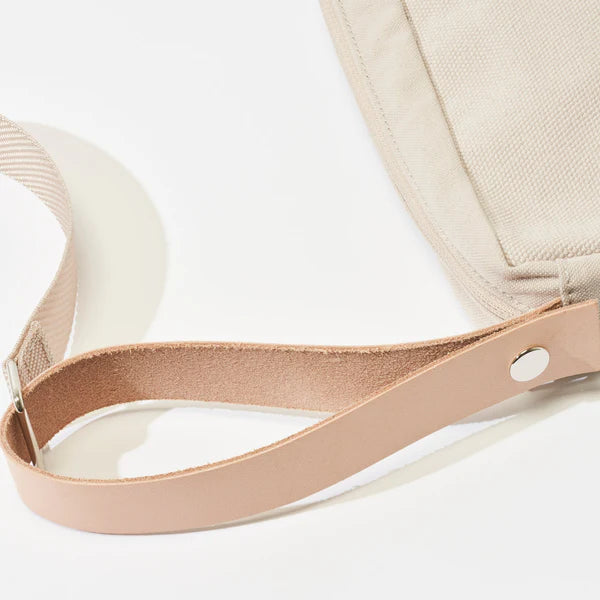 Kurashiki Hampu Canvas 2-Way Handbag & Shoulder Pouch - Grayish White | Japanese Canvas Crossbody Bag for Women | Perfect for Work, Travel & Everyday Use