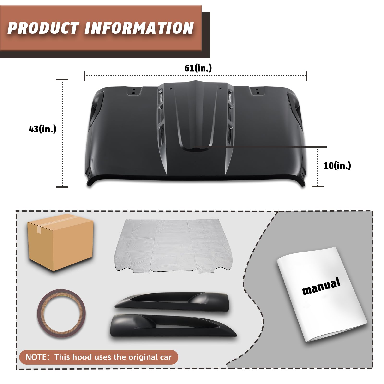 CALLIERT Heat Dispersion Hood for Jeep Wrangler JL (2018-2025) & Gladiator JT (2020-2025) - Steel Hood with Air Vents for Better Engine Cooling | Off-Road & Daily Driving Upgrade
