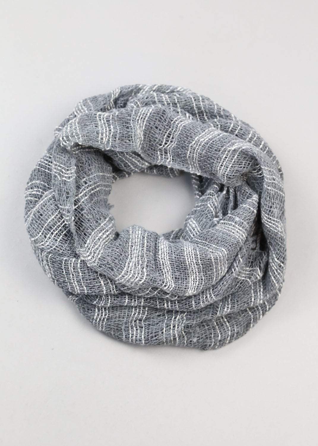 Soft Gray Striped Cotton Scarf for Women & Men - Lightweight Winter Fashion Accessory - Perfect for Cold Weather, Office, Travel & Gift Giving