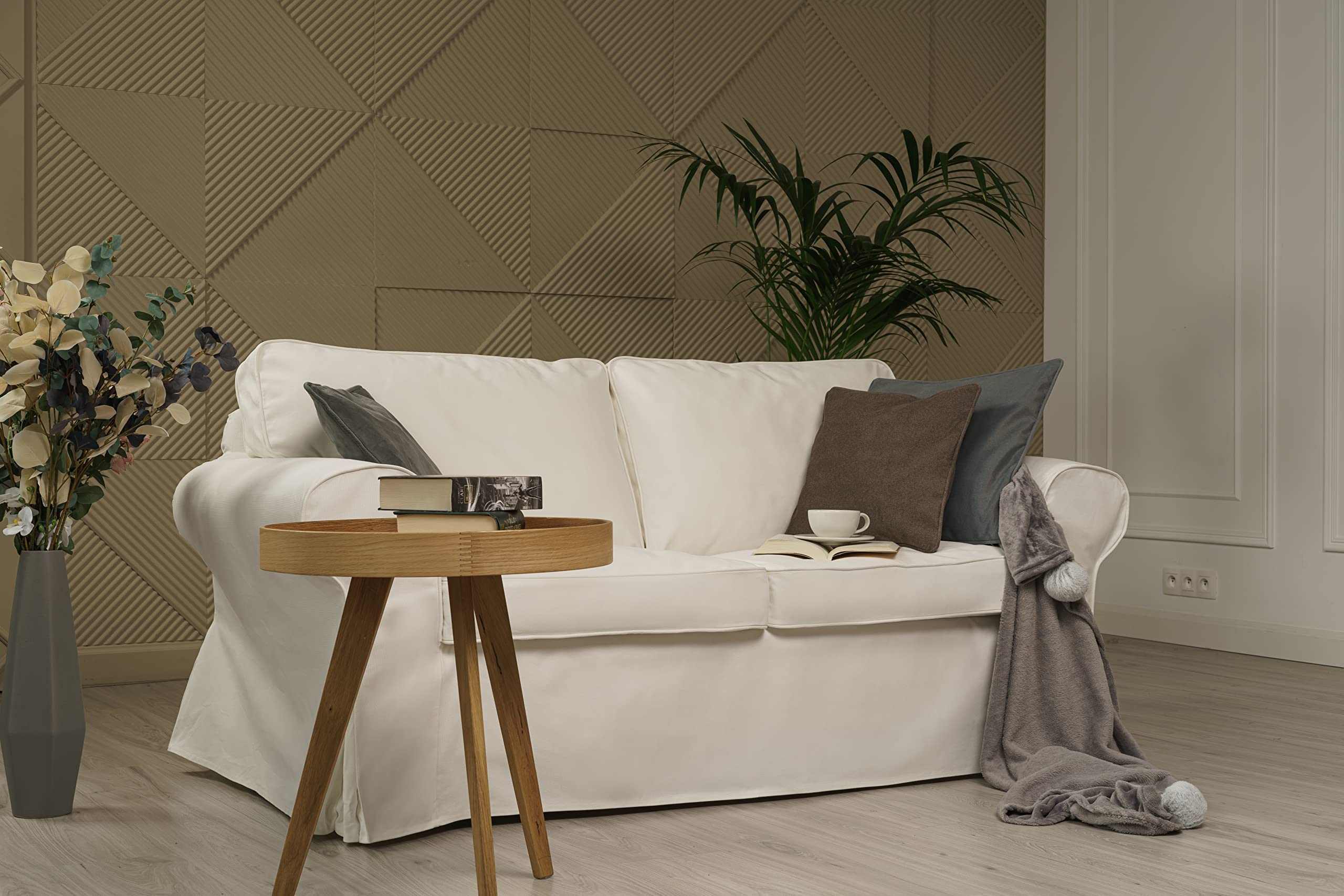 MASTERS OF COVERS Pre-Shrunk Cotton Ektorp Loveseat Sofa Slipcover for IKEA Two-Seater - Perfect Fit for Ektorp Series (White) | NOT Compatible with Uppland Sofa | Living Room Furniture Protection & Style Upgrade