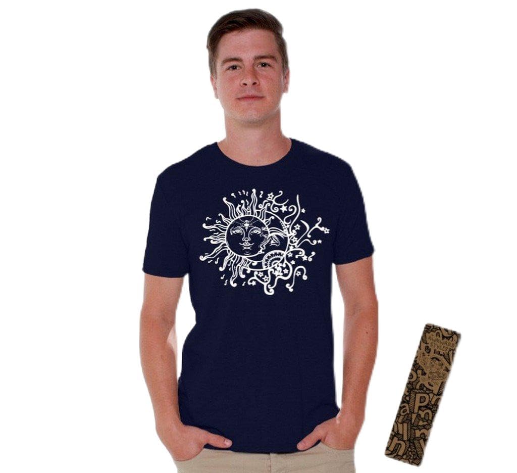 Awkwardstyles Sun Moon Graphic T-Shirt - White Astronomy & Astrology Tee with Free Bookmark - Perfect for Stargazing, Cosplay, and Gift Giving