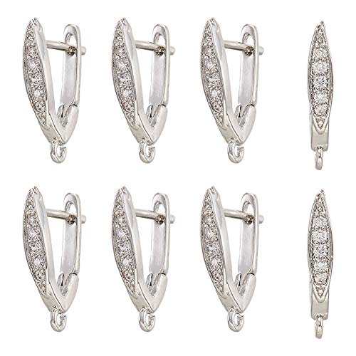 20Pcs-Platinum-Cubic Zirconia Earrings Hoop#2