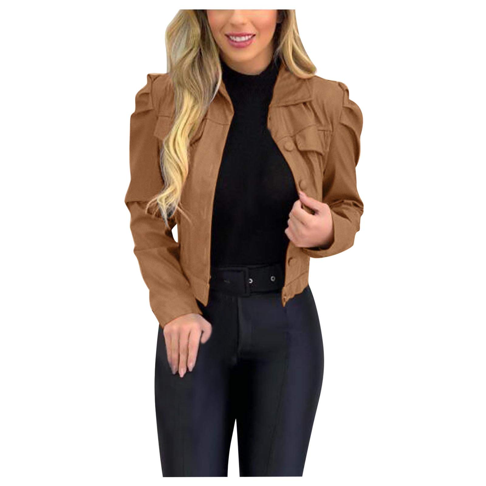 Women's Punk Biker Jacket - Cropped Motorcycle Coat with Zip & Short Lapel | Perfect for Riding, Concerts & Edgy Street Style